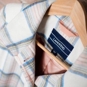 Land's End Pastel Plaid Coat
